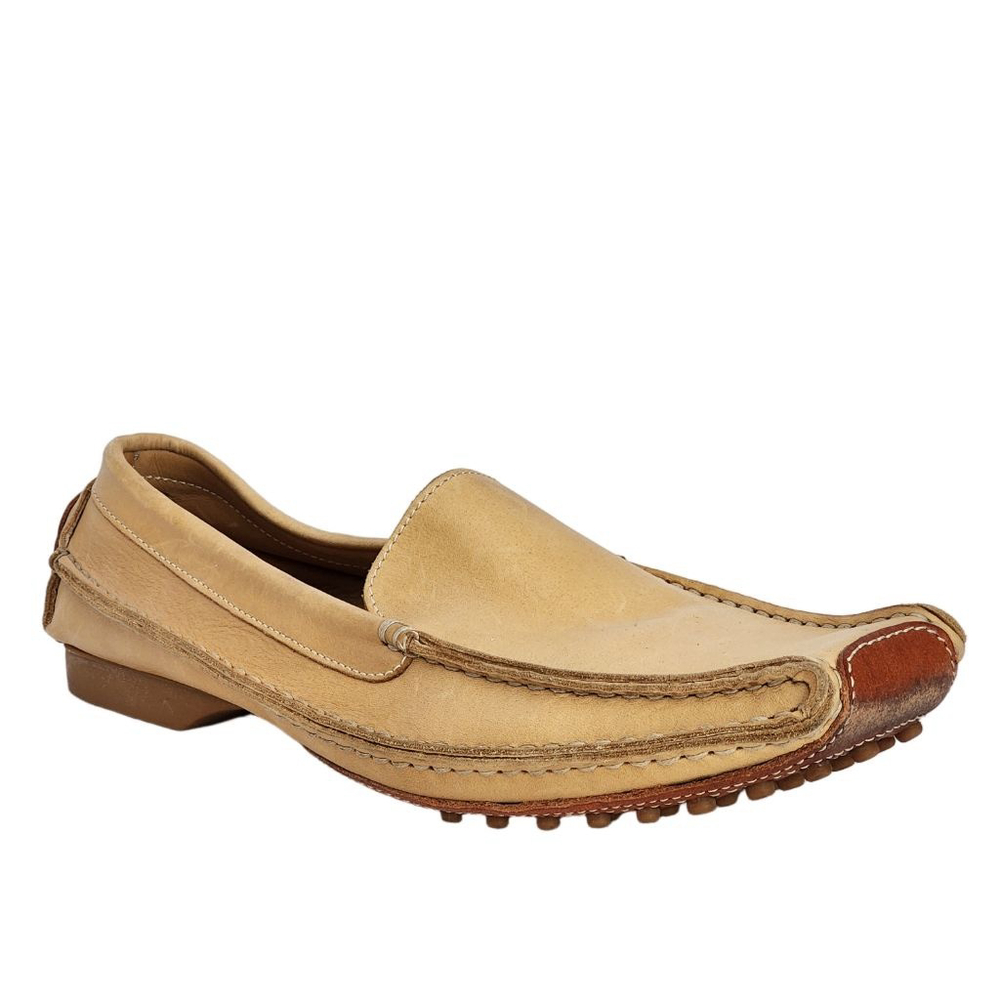 HAL Tan Leather Square Toe Loafers Size 39 8